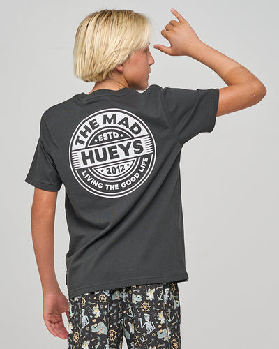 GOOD LIFE HUEYS | YOUTH SS TEE - VINTAGE BLACK