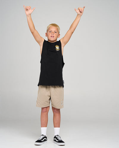 CAUGHT NOTHIN | YOUTH MUSCLE - BLACK