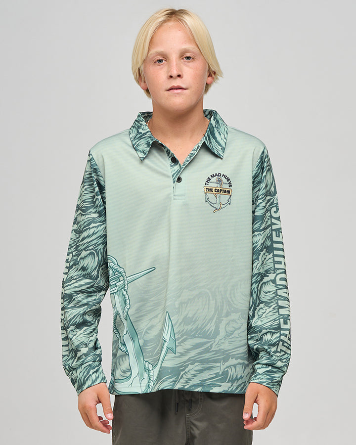 CROC CAPTAIN | YOUTH UPF 50+ FISHING JERSEY - FADED DUST