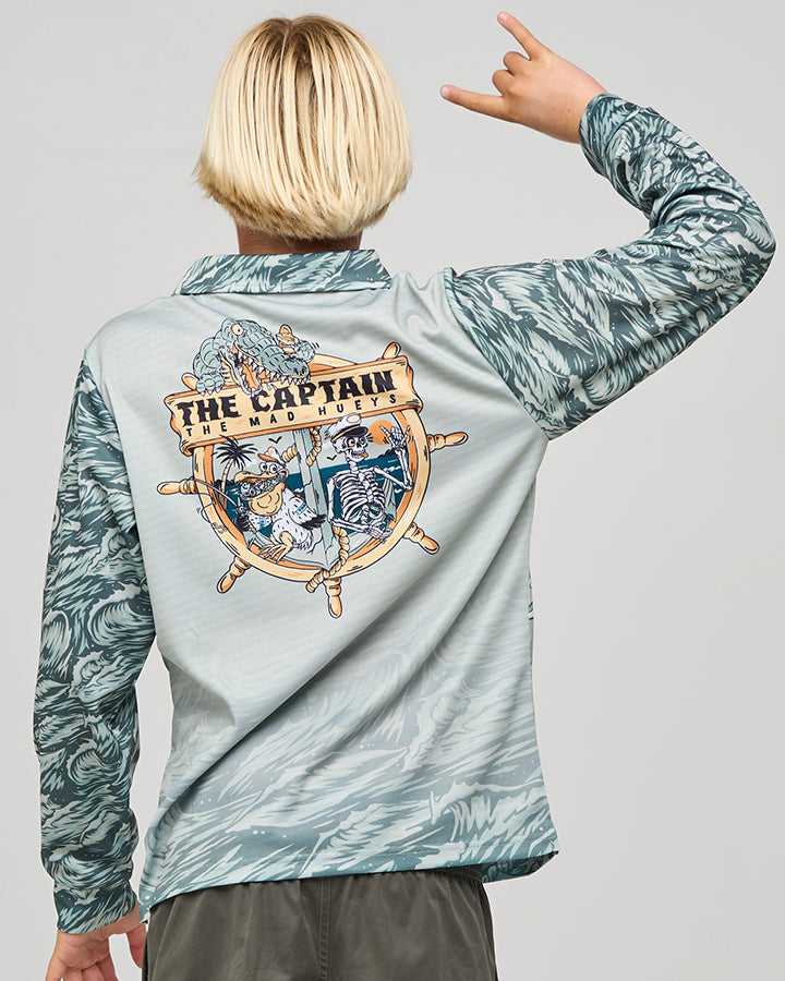 CROC CAPTAIN | YOUTH UPF 50+ FISHING JERSEY - FADED DUST