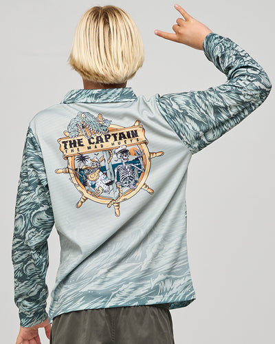 CROC CAPTAIN | YOUTH UPF 50+ FISHING JERSEY - FADED DUST