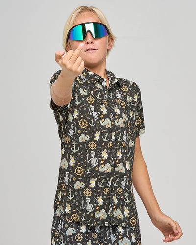 CROC CAPTAIN | YOUTH SS WOVEN SHIRT - VINTAGE BLACK