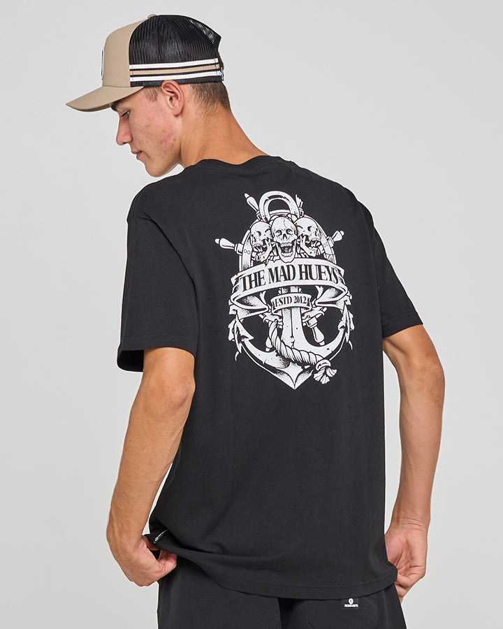 TRIPLE ANCHOR | SS TEE - BLACK