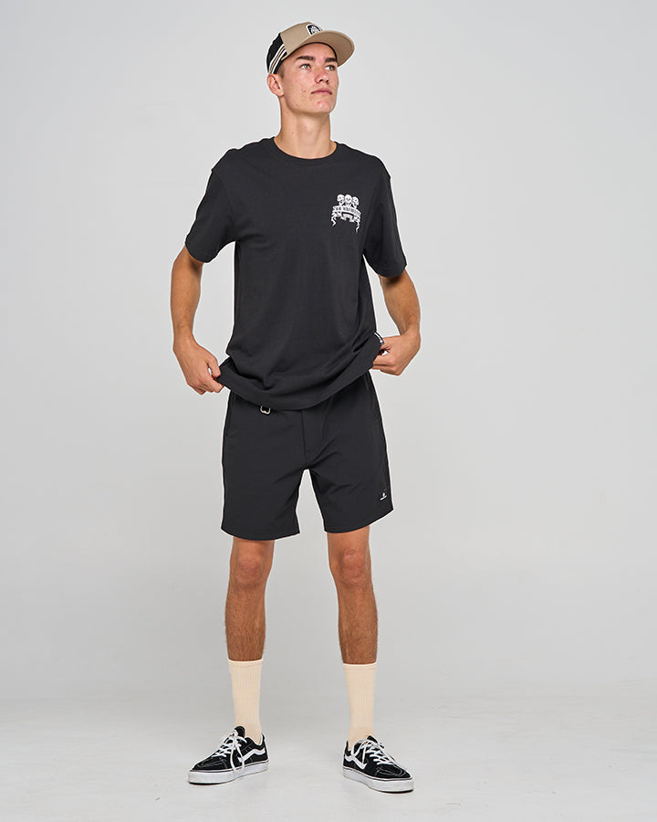 TRIPLE ANCHOR | SS TEE - BLACK