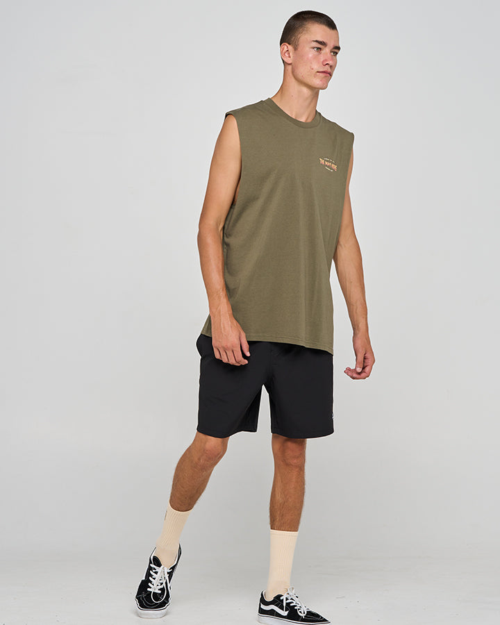 CAUGHT FK ALL SKULL | MUSCLE - OLIVE