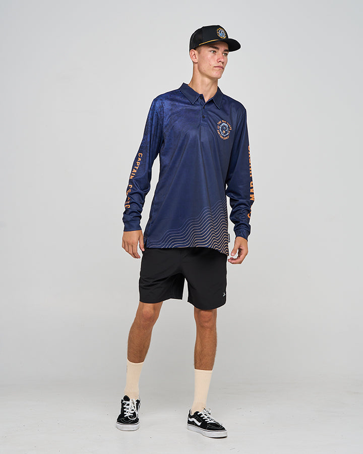 CAPTAIN COOKED JAWS | UPF 50+ FISHING JERSEY - NAVY