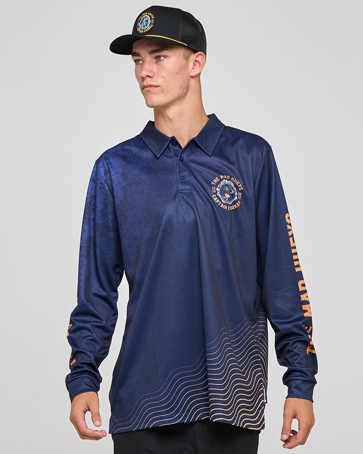 CAPTAIN COOKED JAWS | UPF 50+ FISHING JERSEY - NAVY