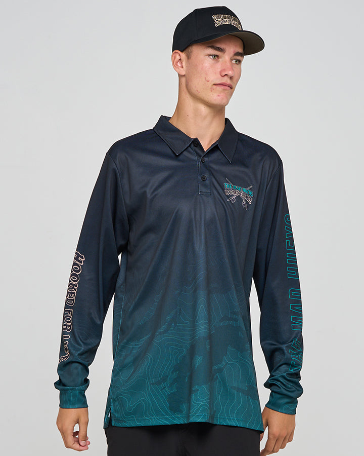 FROTHIN HOOKED FOR LIFE | UPF 50+ FISHING JERSEY - BLACK