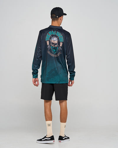 FROTHIN HOOKED FOR LIFE | UPF 50+ FISHING JERSEY - BLACK