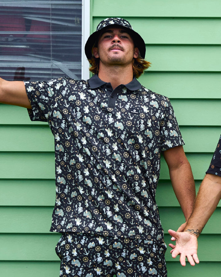 CROC CAPTAIN | SS PARTY POLO - VINTAGE BLACK