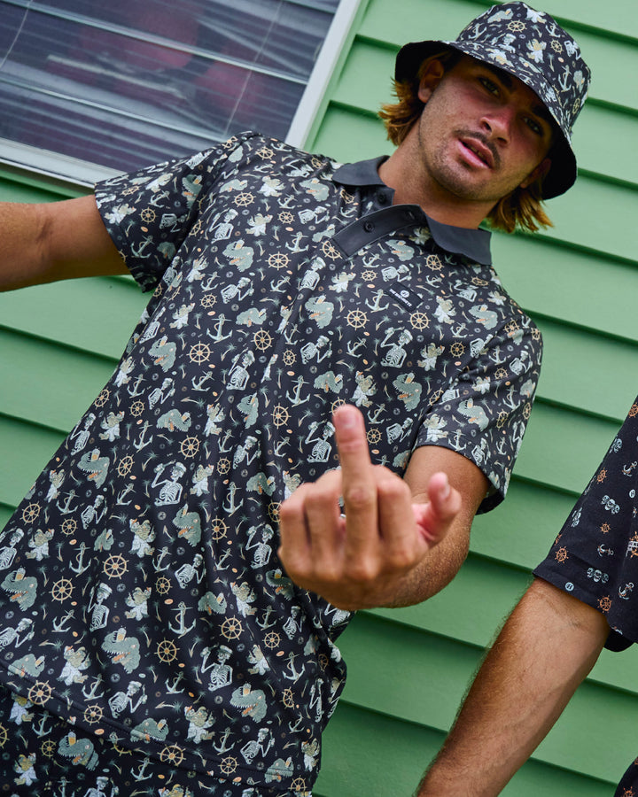CROC CAPTAIN | SS PARTY POLO - VINTAGE BLACK