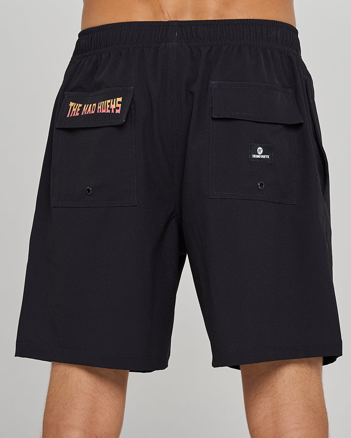 CAUGHT FK ALL SKULL | 18" BOAT VOLLEY SHORT - BLACK
