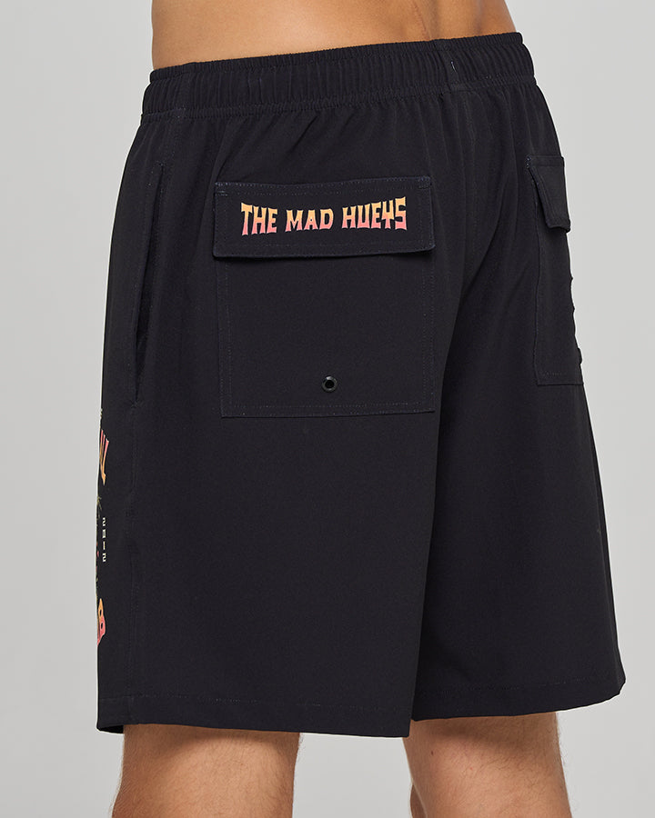 CAUGHT FK ALL SKULL | 18" BOAT VOLLEY SHORT - BLACK