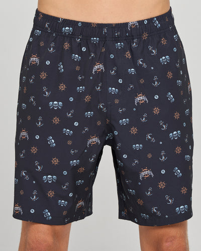 TRIPLE ANCHOR | 18" SWIM VOLLEY SHORT - BLACK