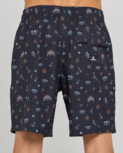 TRIPLE ANCHOR | 18" SWIM VOLLEY SHORT - BLACK