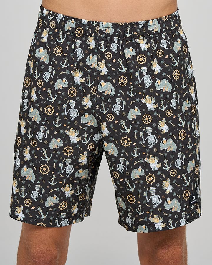 CROC CAPTAIN | 18" SWIM VOLLEY SHORT - VINTAGE BLACK