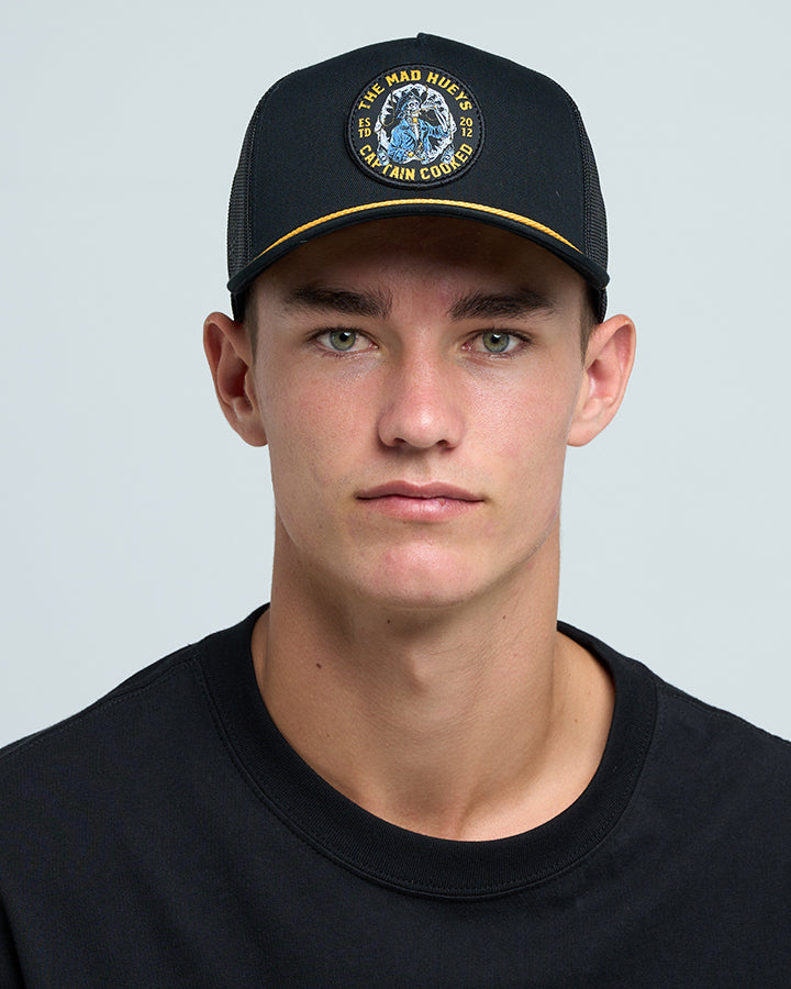 CAPTAIN COOKED JAWS | TWILL TRUCKER - BLACK