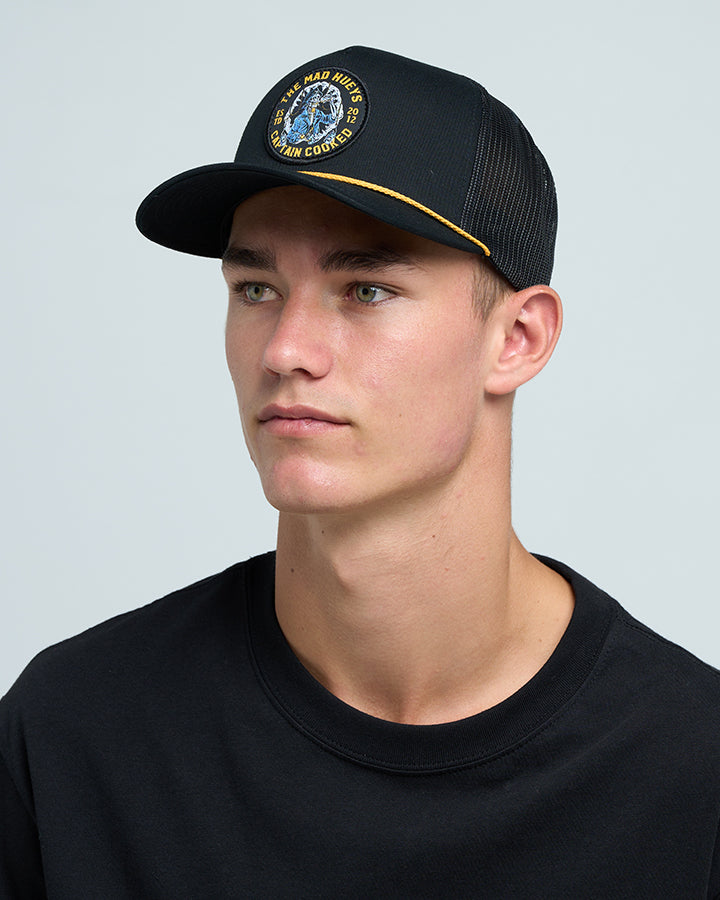 CAPTAIN COOKED JAWS | TWILL TRUCKER - BLACK