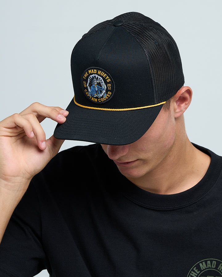 CAPTAIN COOKED JAWS | TWILL TRUCKER - BLACK