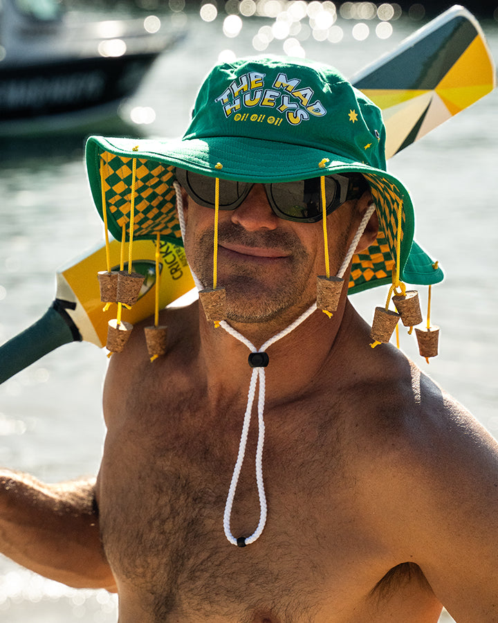OI OI OI | QUICK DRY WIDE BRIM HAT - AUSSIE GREEN
