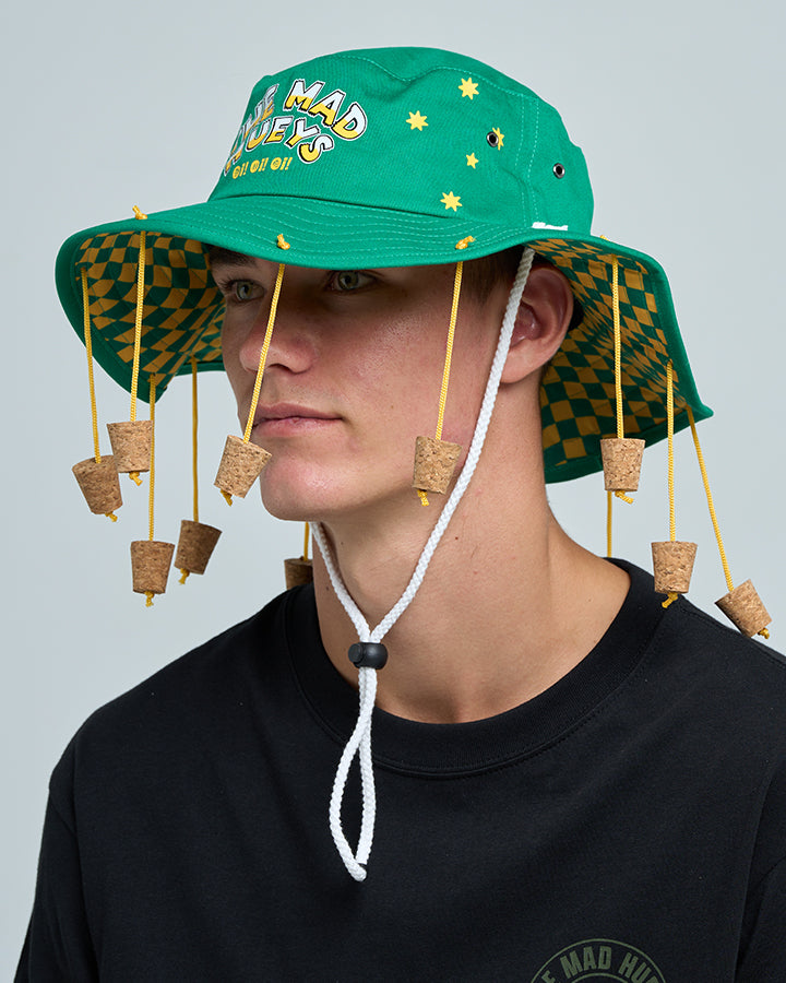 OI OI OI | QUICK DRY WIDE BRIM HAT - AUSSIE GREEN