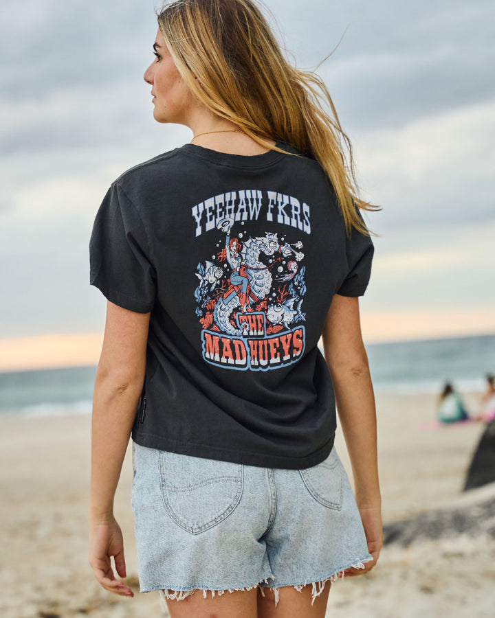 YEE HAW SEAHORSE | WOMENS SS TEE - VINTAGE BLACK