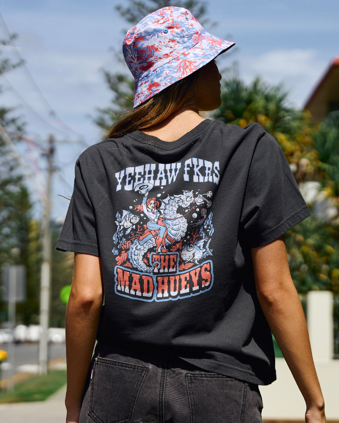 YEE HAW SEAHORSE | WOMENS SS TEE - VINTAGE BLACK