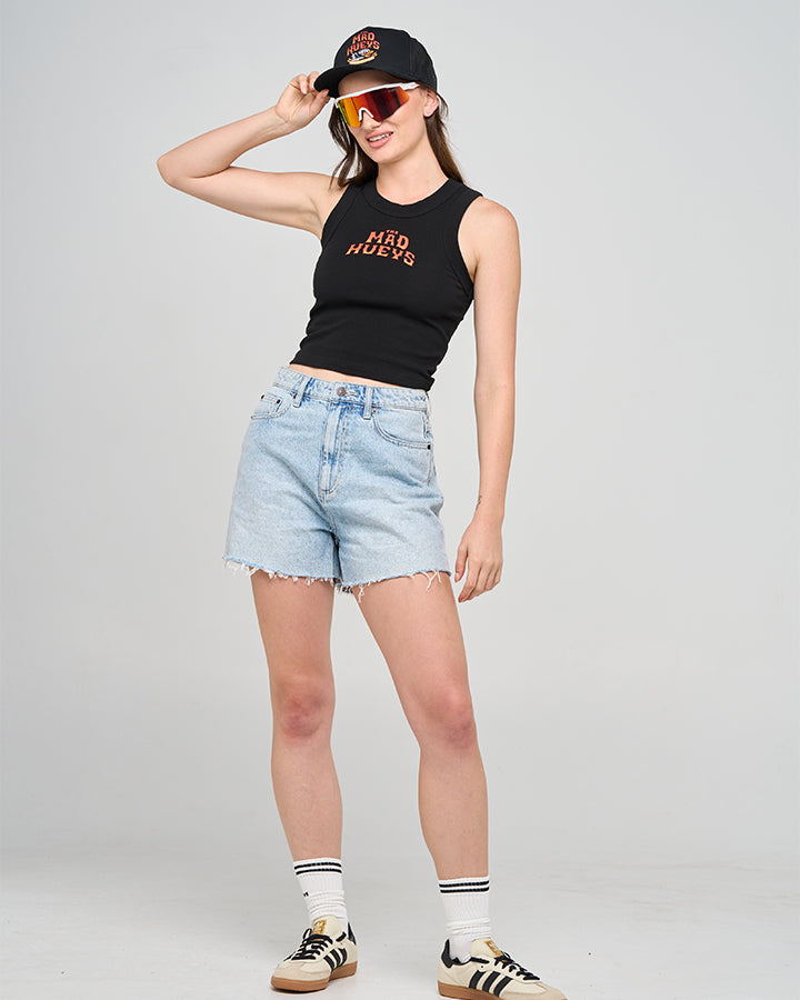 BIRDS OF PREY | WOMENS SCOOP NECK SINGLET - BLACK