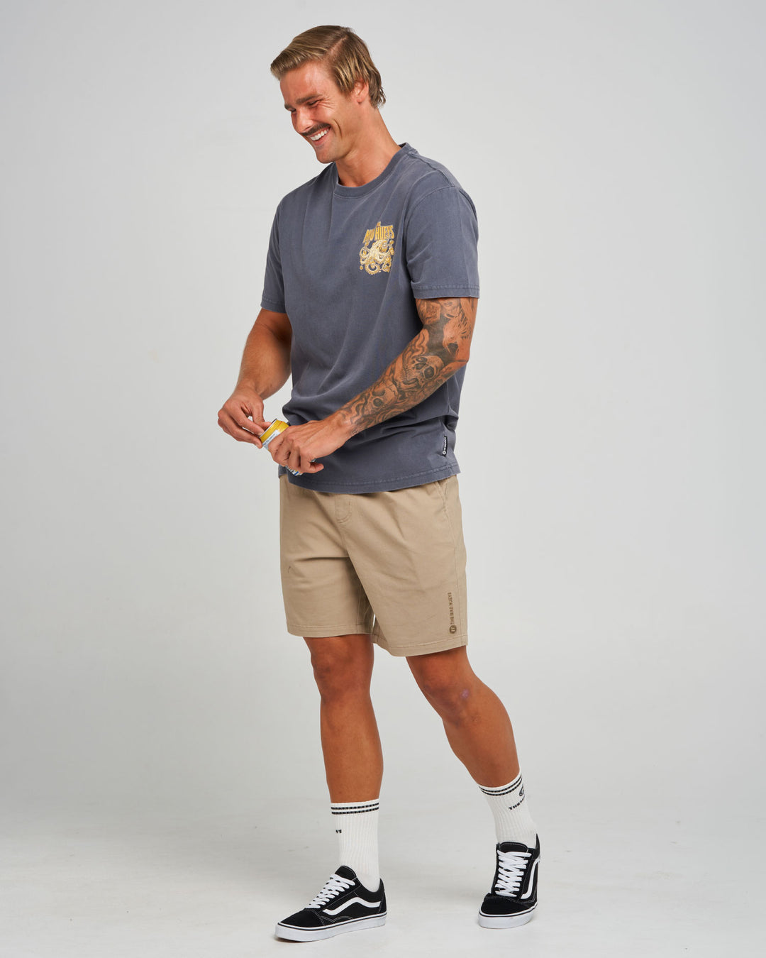 KRAKEN TINS | SS TEE - PETROL BLUE WASHED