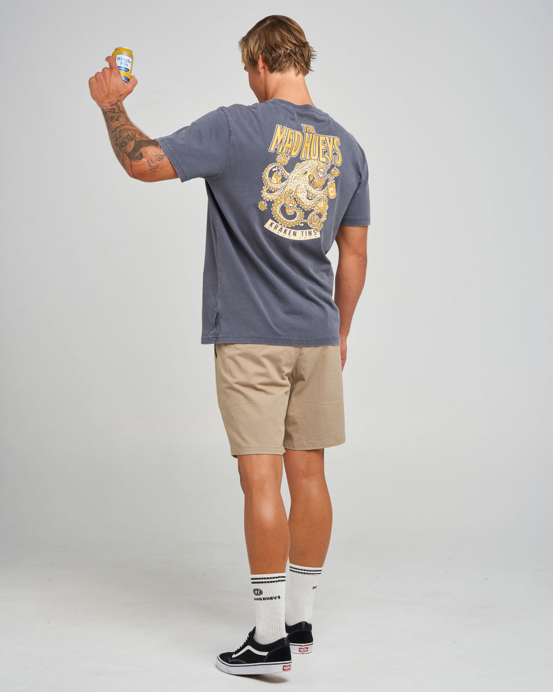 KRAKEN TINS | SS TEE - PETROL BLUE WASHED
