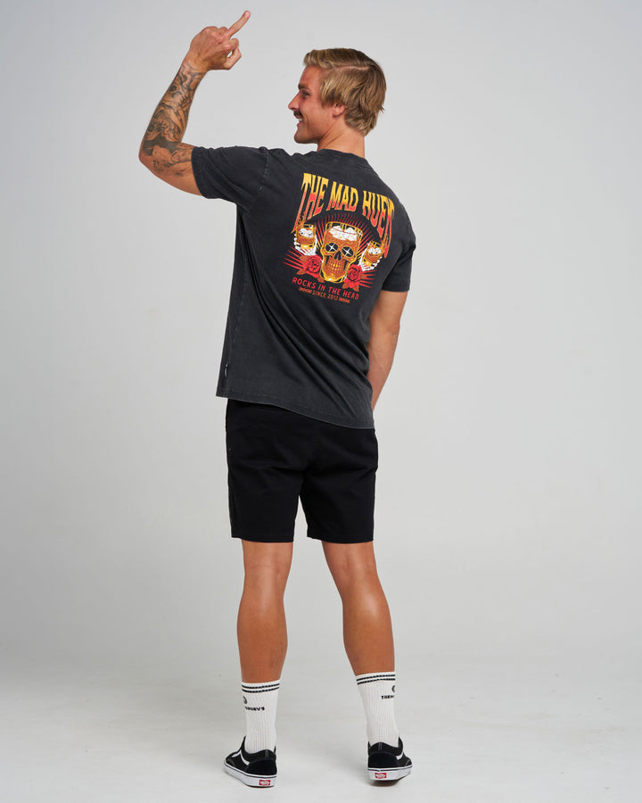 ROCKS IN THE HEAD | SS TEE - WASHED BLACK