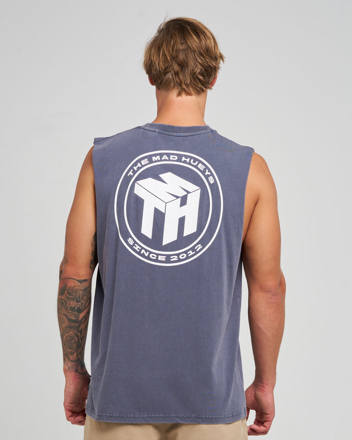 CUBE HUEYS | MUSCLE - PETROL BLUE WASHED