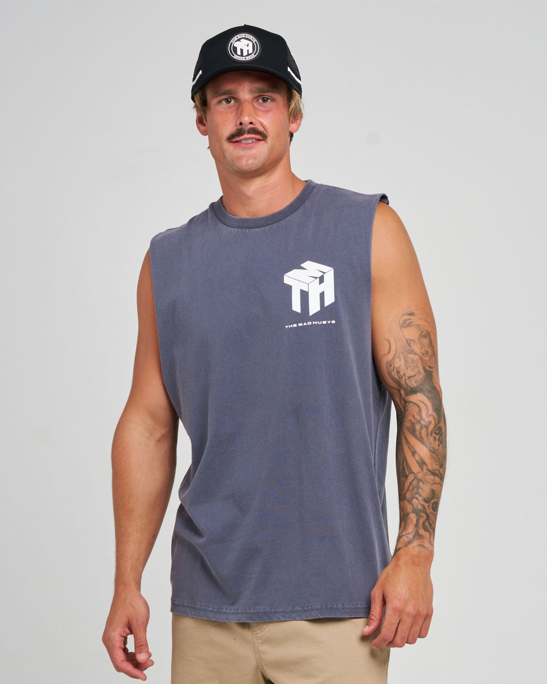 CUBE HUEYS | MUSCLE - PETROL BLUE WASHED