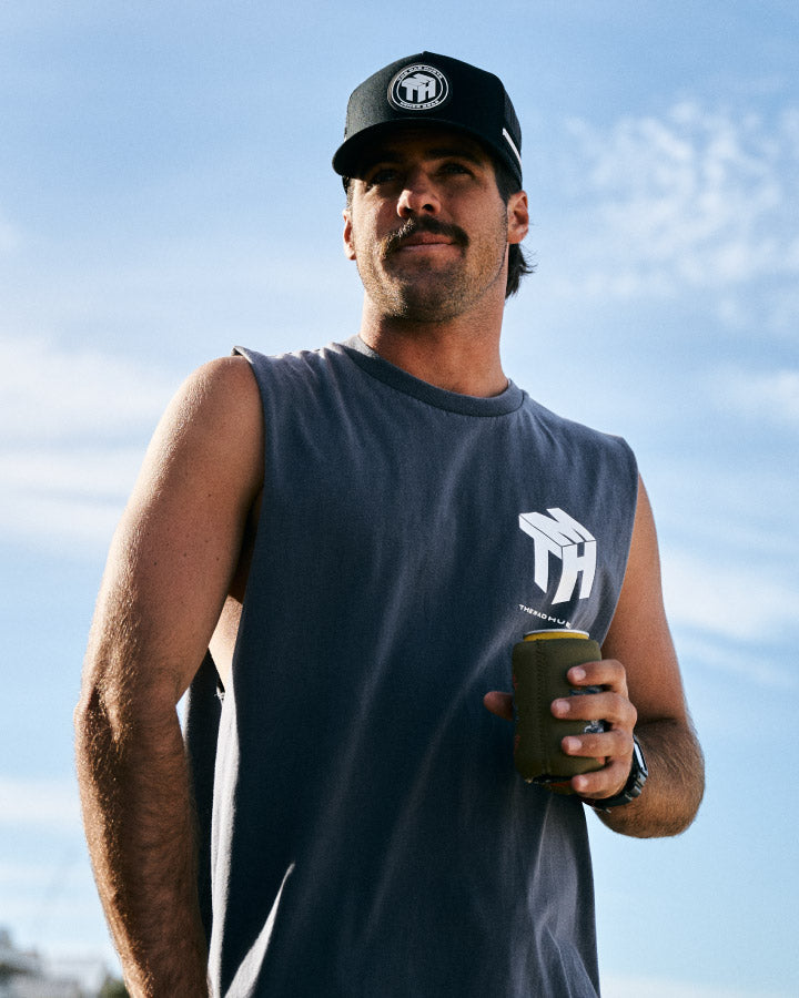 CUBE HUEYS | MUSCLE - PETROL BLUE WASHED