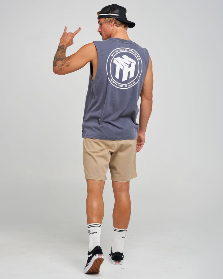 CUBE HUEYS | MUSCLE - PETROL BLUE WASHED
