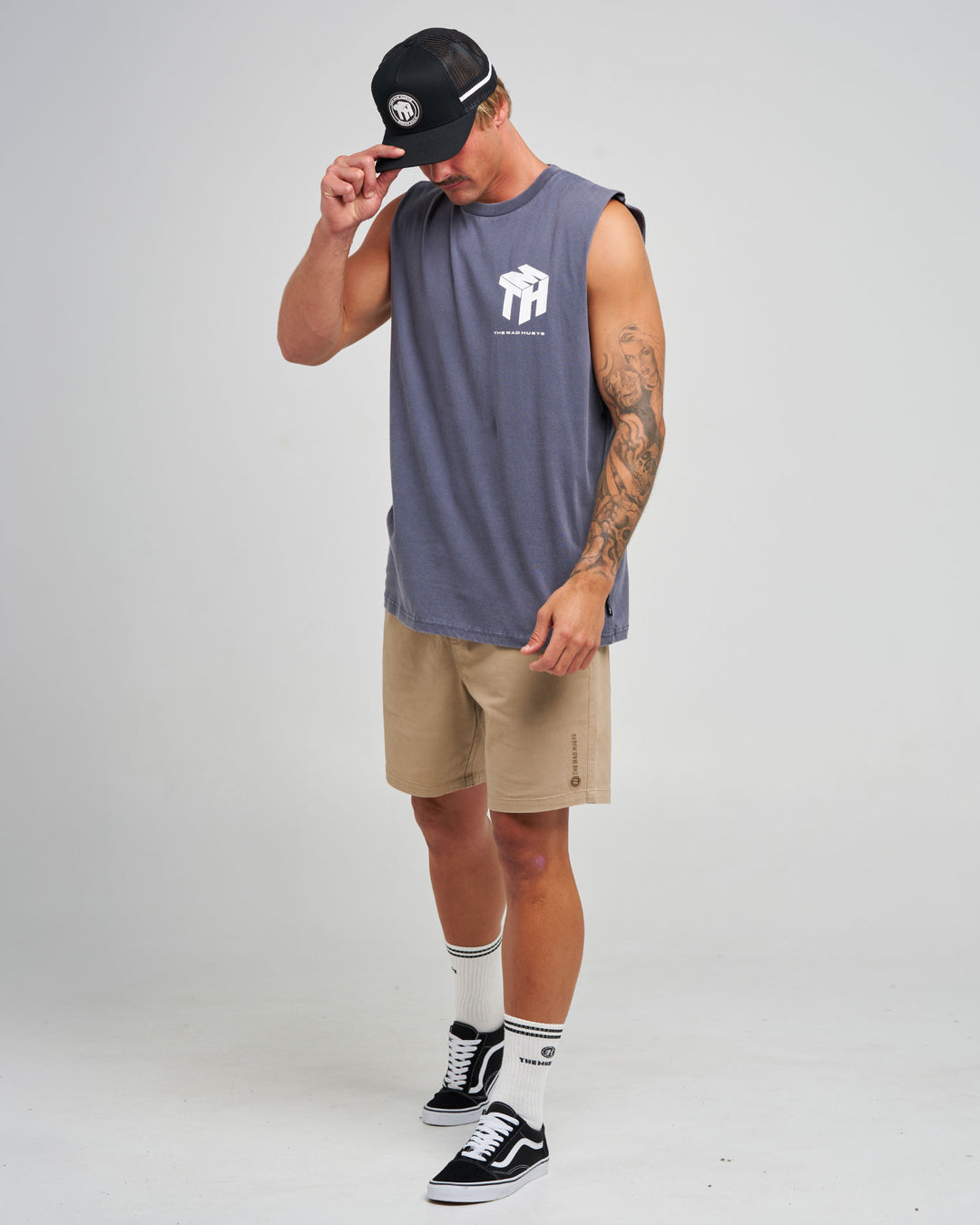 CUBE HUEYS | MUSCLE - PETROL BLUE WASHED