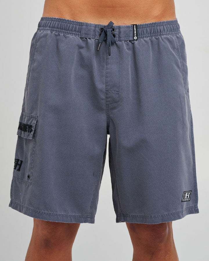 The Mad Hueys Beached Again 20" Boardshort in Petrol Blue Washed, alternate view 2