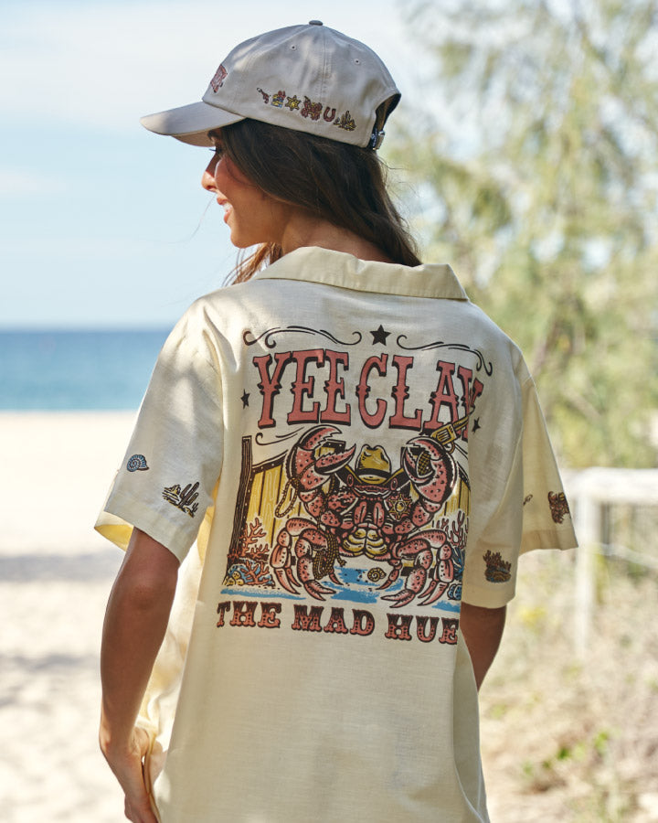 YEE CLAW | WOMENS SS LINEN SHIRT - BUTTER