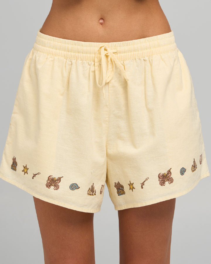 YEE CLAW | WOMENS LINEN SHORT - BUTTER