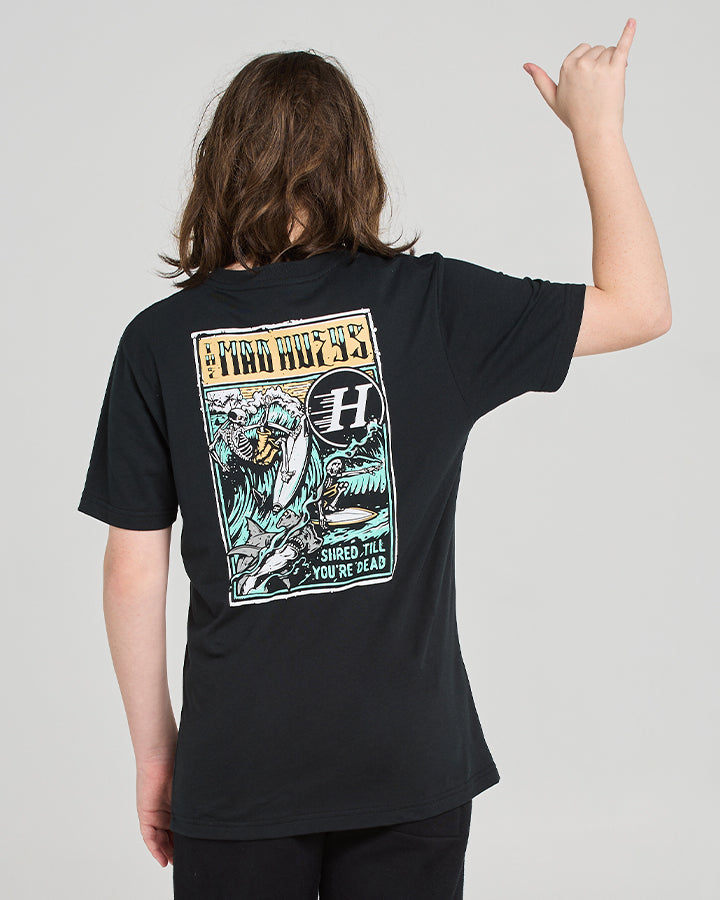 SHRED TIL YOURE DEAD | YOUTH SS TEE - BLACK