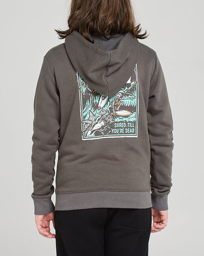 SHRED TIL YOURE DEAD | YOUTH PULLOVER - CHARCOAL