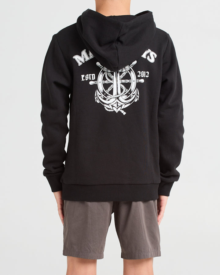 ANCHOR WHEEL | YOUTH PULLOVER - BLACK