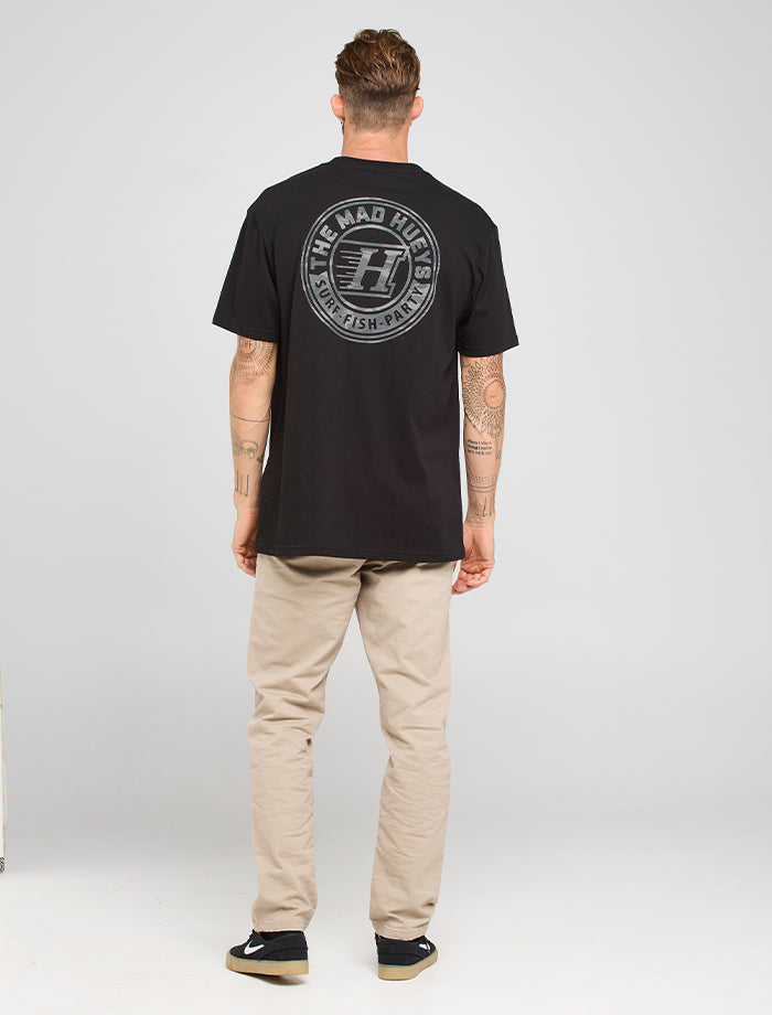 HUEYS H SERIES | SLIM FIT SS TEE - BLACK