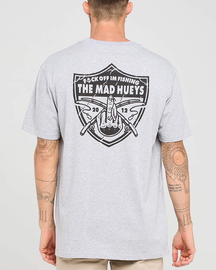 RAIDER FK OFF FISHING | SS TEE - GREY MARLE