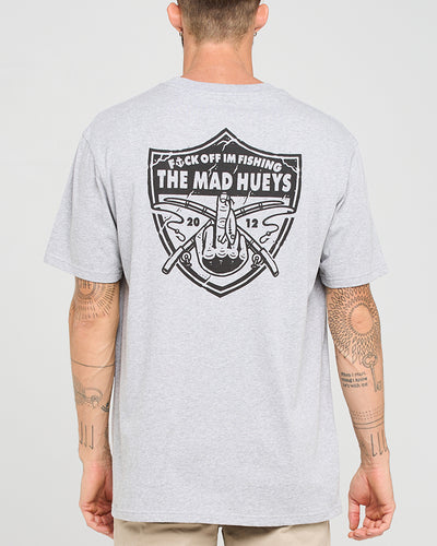 RAIDER FK OFF FISHING | SS TEE - GREY MARLE