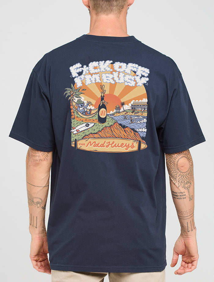 FK OFF IM BUSY | OVERSIZED SS TEE - NAVY