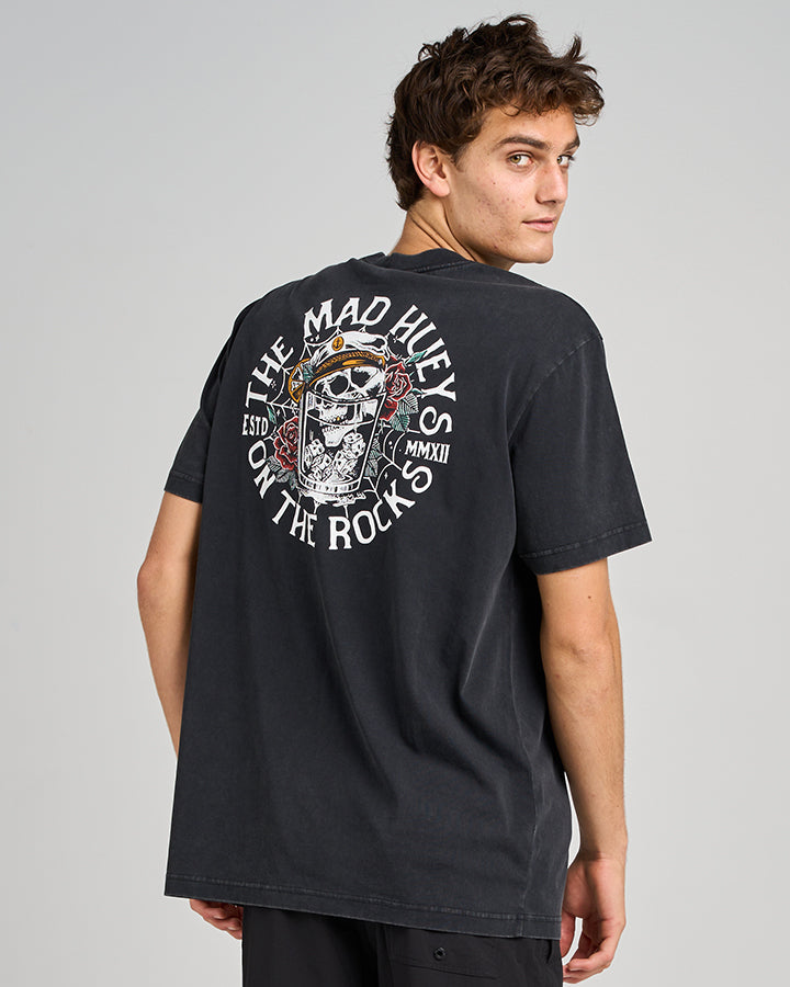 ON THE ROCKS | SS TEE - WASHED BLACK