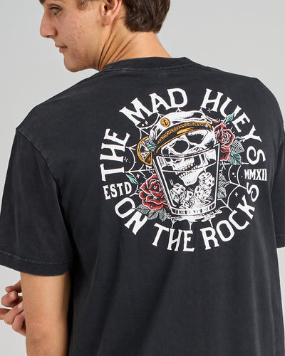 ON THE ROCKS | SS TEE - WASHED BLACK