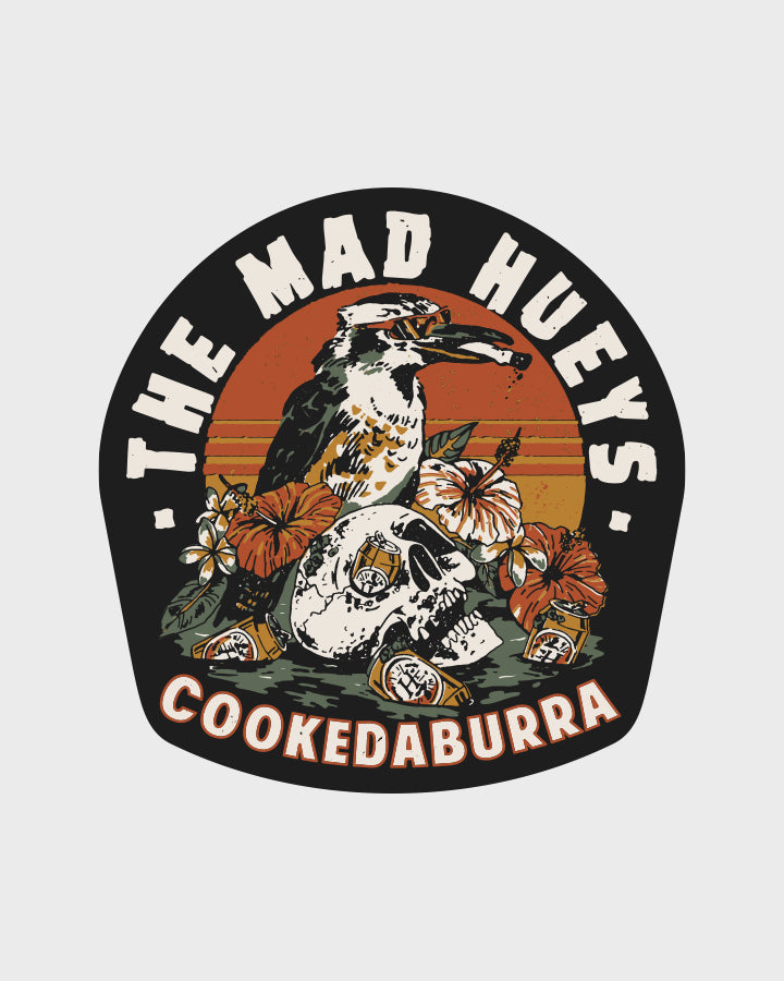 STRANDED COOKEDABURRA | STICKER - VINTAGE BLACK (GIFT) – The Mad Hueys