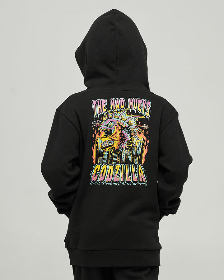 CODZILLA RETURNS | YOUTH HOODED PULLOVER - BLACK